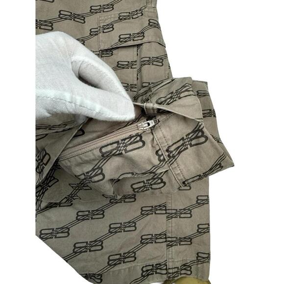 Balenciaga BB Monogram Printed Button-Up Shirt & Cargo Pant Set Brown Size 37 XS - Picture 9 of 15